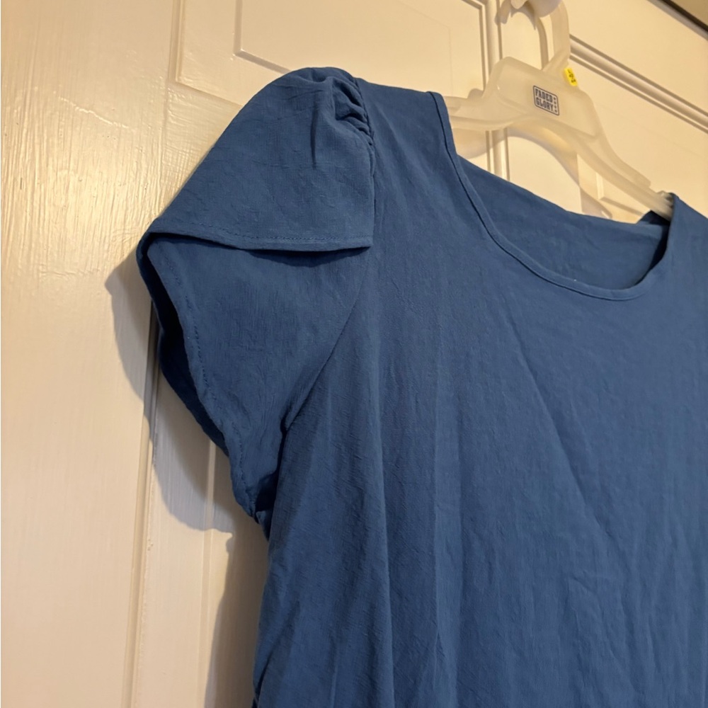 Women’s blue short sleeve ruffle dress size xl casual event party - Picture 6 of 10